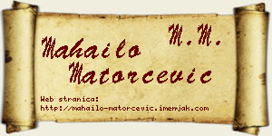 Mahailo Matorčević vizit kartica